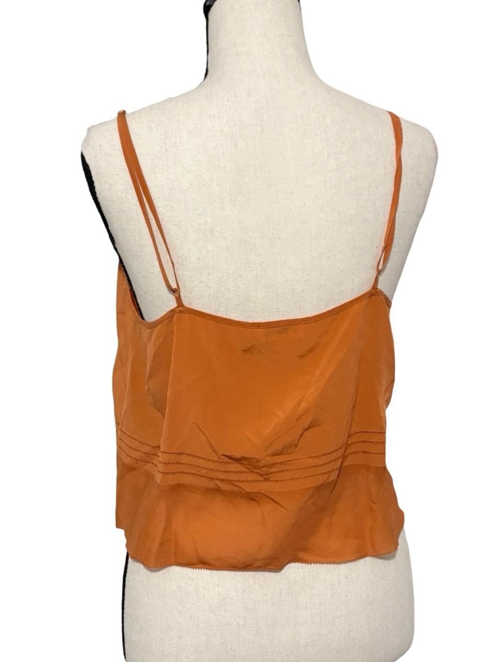 Aritzia Wilfred Everly 100% Silk Camisole Top Burnt Orange - Picture 4 of 11